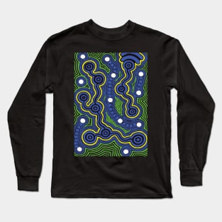 Aboriginal Art - Meeting Places Long Sleeve T-Shirt